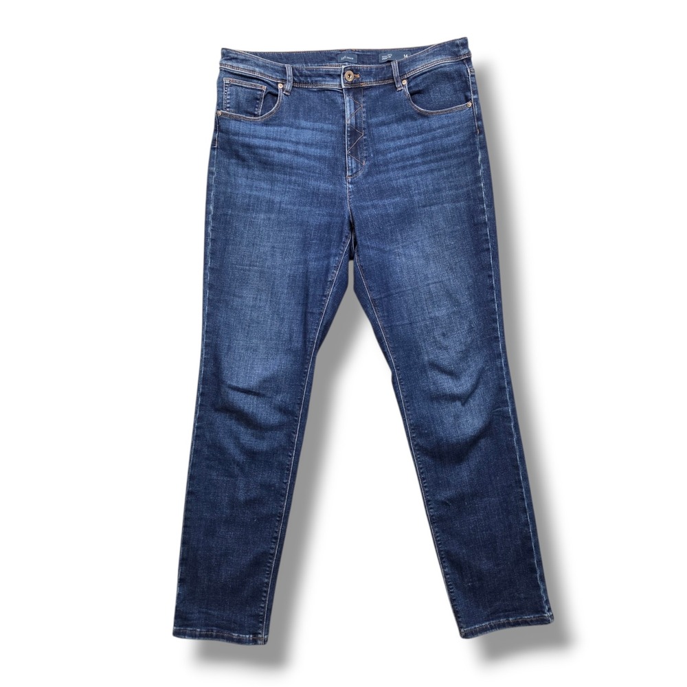 J Jill High Rise Straight Leg Jeans Womens 14 Stretch Denim